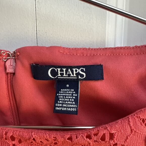 Chaps Women's Pink Sheath Floral Lace Sleeveless Back Zip Dress Size 8‎ - Picture 8 of 11